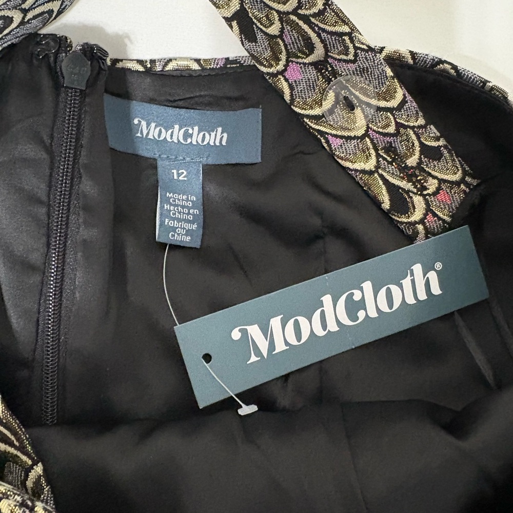 Modcloth Multicolor Scallop Mini Dress New with Tags Size 12 - Picture 9 of 13
